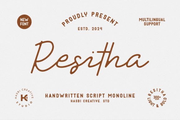 Resitha: An Elegant Monoline Script Font for Digital Branding